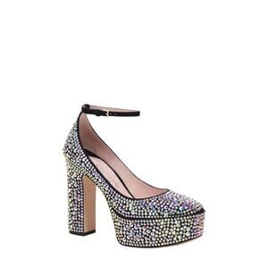 Kate Spade New York 'Gia' Pav�' Crystal Studded Black Platform Pump Size 6.5